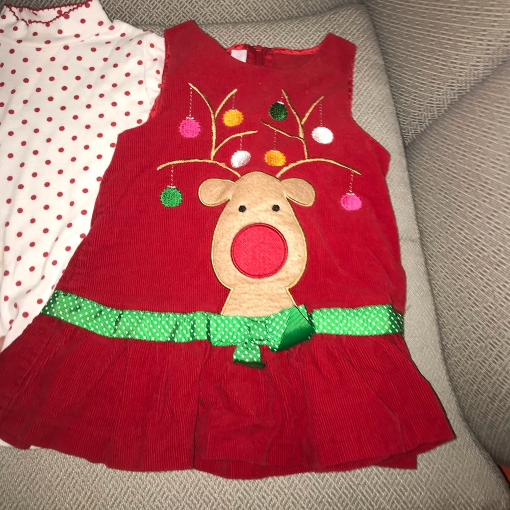 Bonnie Jean Christmas reindeer dress 12 months